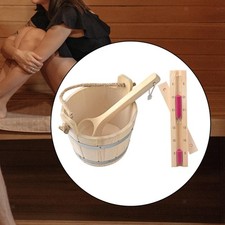 Sauna Bucket with Ladle Hourglass Timer Sauna Accessories Kit for Bathroom