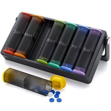 Weekly Pill Organizer 2 Times a Day, Large Travel Pill Box 7 Day, Am Pm Twice...