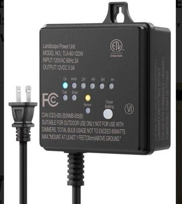 DEWENWILS 60W Outdoor Low Voltage Transformer with Timer, 120V AC to 12V DC