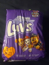Luvs Paw Patrol Diapers SIZE 3 16-28lb 34ct 12hrs Of Protection Day Or Night 