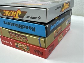 Lote de 4 cajas NES sistema de entretenimiento Nintendo Double Dragon Jackal POW *SIN JUEGOS*