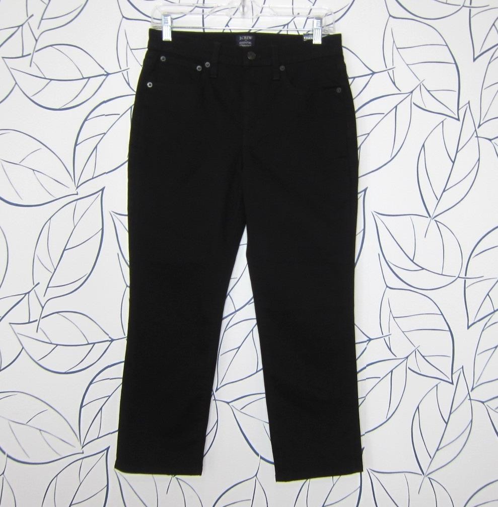J.Crew Essential Straight Jean In All Day Stretch Black Size 27 Petite New! thumbnail 2