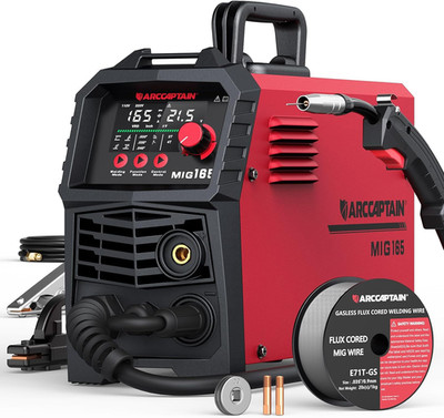 165A MIG Welder 110V/220V [Large LED Display] 4 in 1 Gasless/Gas Mig/Lift Tig/St