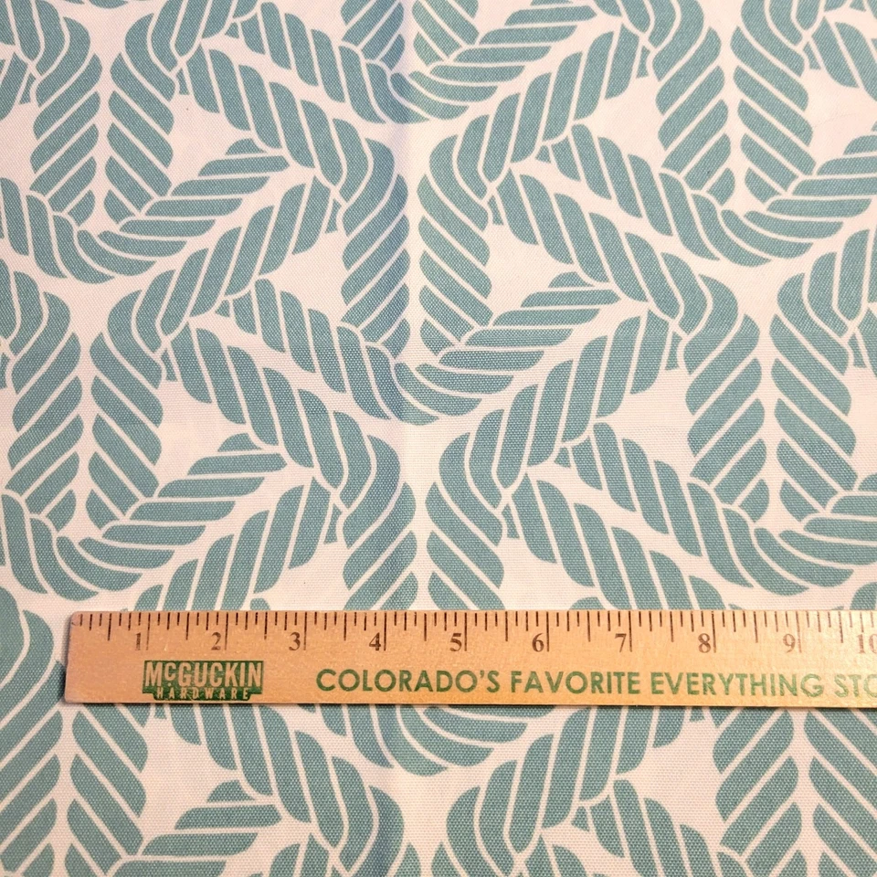 P/K Lifestyles Outdoor Screen Print Fabric Rope Design 54"x51" Cream Green - Image 2 of 4