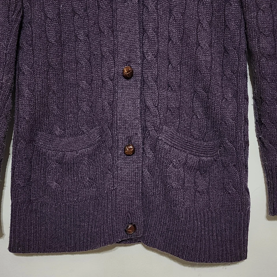 Cárdigan Ralph Lauren Rugby Cuello Chal Suéter Corderos Lana Cachemira Mujer S Foto 3 de 4