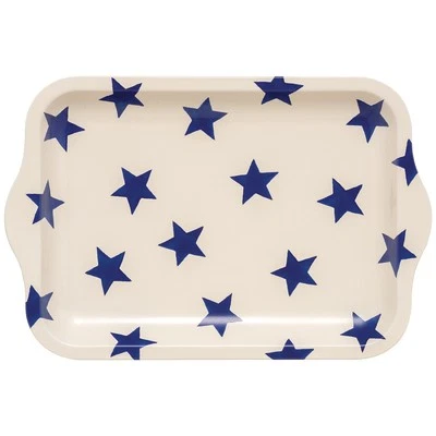 Emma Bridgewater Serving Tray Blue Star Collection Small Metal Size 24cmx 16cm