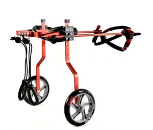 Adjustable Dog/Cat Wheelchair 4-wheels Cart For Handicapped Pet 22-38.5lb RED