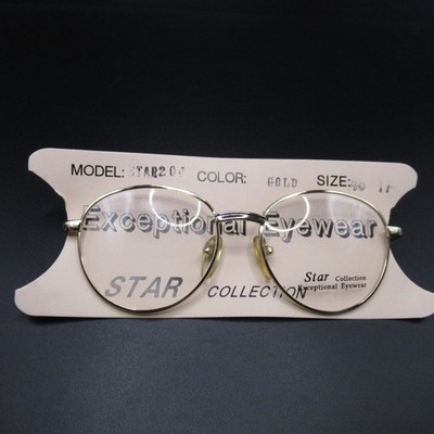 Star Collection STAR 204 Gold Oval Eyeglass Frames 48-17-135 China Exceptional