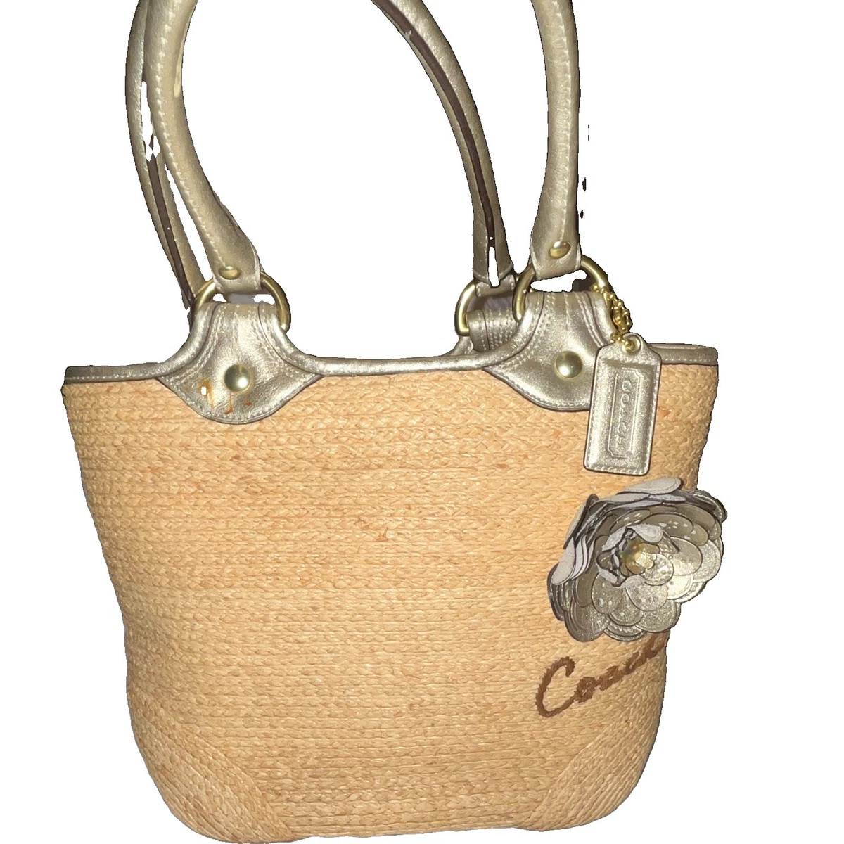 Coach Floral Bags & for Straw Exterior Women for sale | eBay