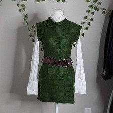 green mini length sweater dress - new direction - small