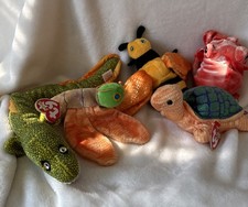 TY Beanie Baby Lot Of 5 -Buzzie, Wiggly, Glow,peekaboo,Morris