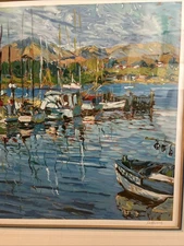 Marco Sassone San Francisco “Tiburon Harbor" Serigraph Signed 150/250 Framed
