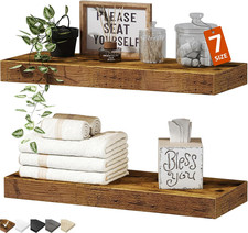 Bathroom Floating Shelves for Wall - 15.7" Wall Mounted Shelf over Toilet Farmho