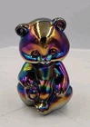 Fenton Black Amethyst Plum Carnival Glass Bear Original Sticker