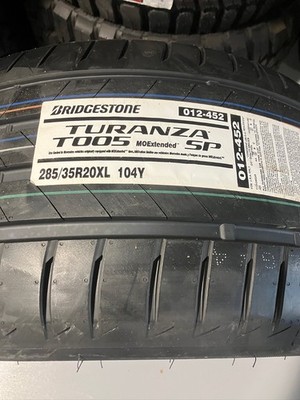 2 New 285 35 20 Bridgestone Turanza T005-SP MOE Noise Cancelling Run Flat Tires