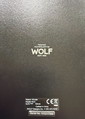 WOLF Windsor Single Watch Winder M2.5 Black - Original Photos - Includes Exact I