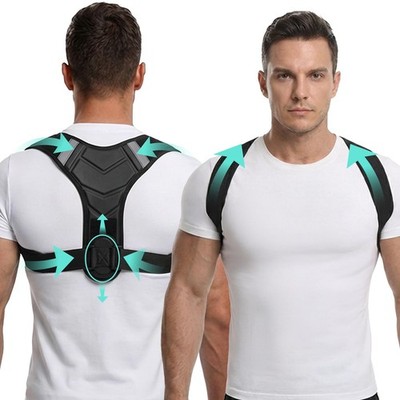 Gymgoer's Back Posture Corrector For Men With Reinforced Support Plate. High-...