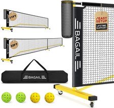 BAGAIL Portable Pickleball Net Set with Wheels, 22 FT Regulation Size 11 FT...