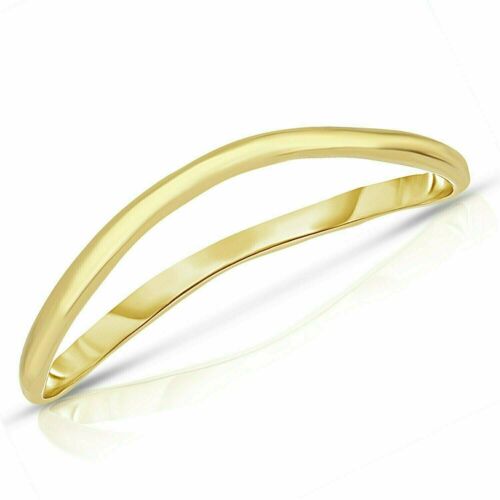 Thin Comfort Fit Curved Wave Thumb Ring, 1.5mm, 10k Gold, in sizes 7 to 13 - Picture 1 of 12