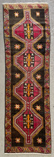 KAZAK RUNNER, HAND MADE HALLWAY VINTAGE CAUCASIAN RUG CARPET 11'9" X 3'7"