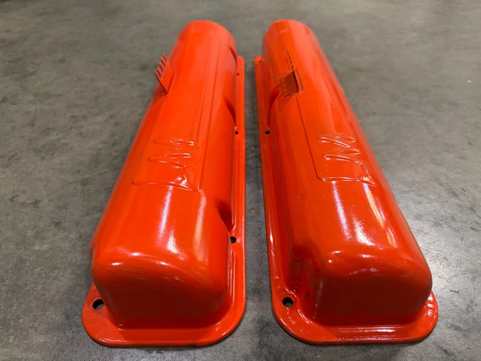 Par de cubiertas de válvula basculante Mercury "M" 1958-1968 OEM Super Marauder Monterey MEL Foto 4 de 4