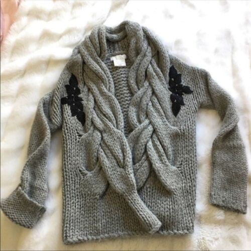Nicole Farhi Alpaca Chunky Cable Cardigan Sweater - Picture 1 of 12