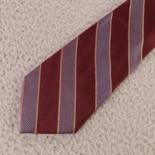 Express Tie Red Blue Striped 100% Italian Silk Made in USA 3.75"