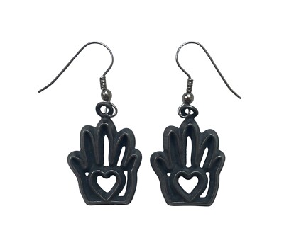 Artisan 1995 Ann Clark Pewter Helping Heart Hands Earrings Made In Vermont