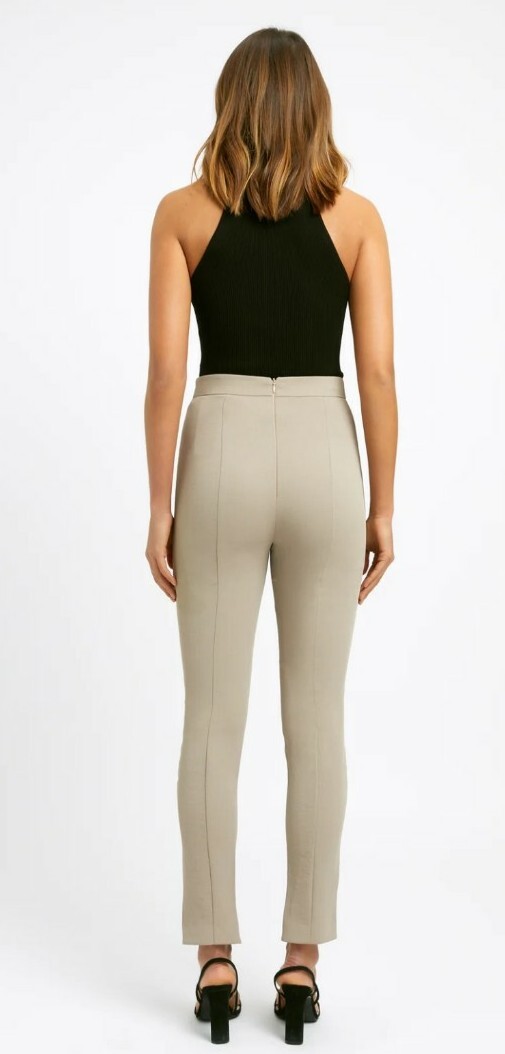 Kookai Valerie Olive Green Pants size 38 Zip Front Corporate