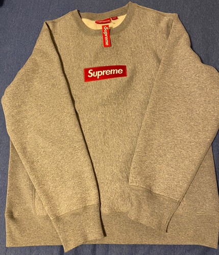Supreme Box Logo Crewneck (FW18) Ash Grey Size M With Tag