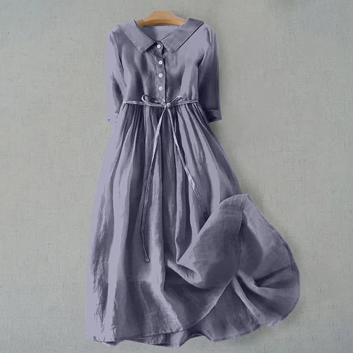 ¡Vestidos largos informales para mujer con botones de lino de algodón vestido caftán talla grande! - Imagen 13 de 35