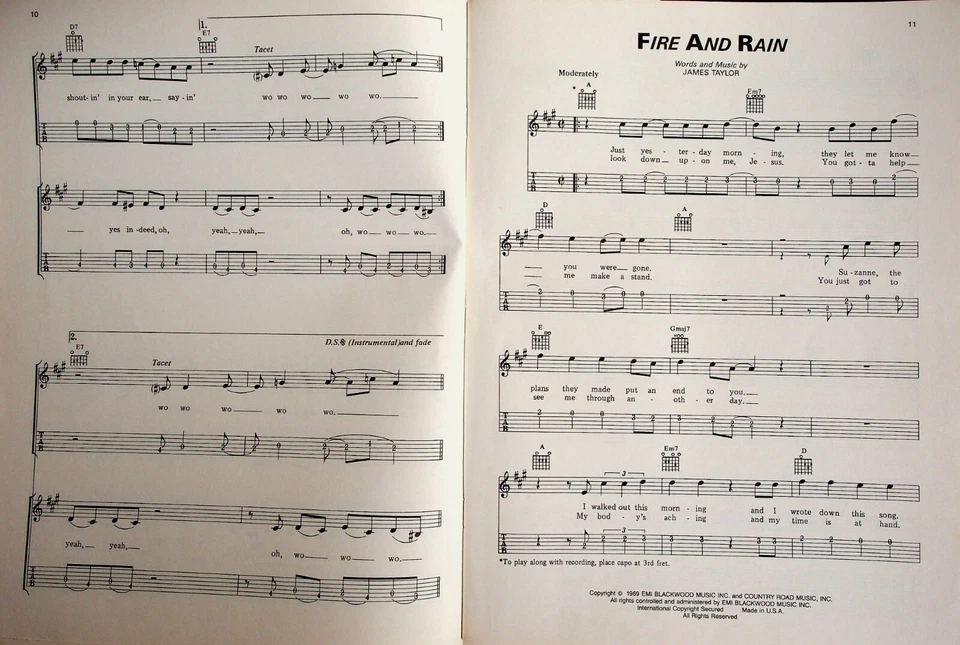 James Taylor The Best Of Guitar Tab Sheet Music Song Book - Image 4 of 4