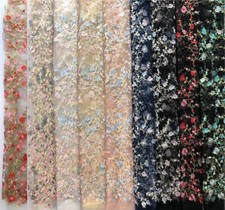0.9m Dentelle Floral Tissu Brillant Broderie Fleur Maille Mariage Cousue Loisirs
