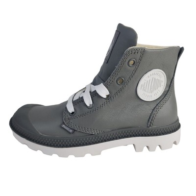 Palladium Blanc Hi Lea 72901044 Hiking  Outdoors Metal Gray Sz 4 M= 5.5 W