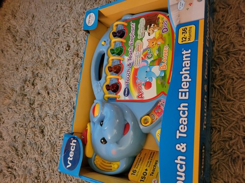 VTech Touch and Teach Elephant - Blue 12-36 Months - Interactive - Picture 4 of 11