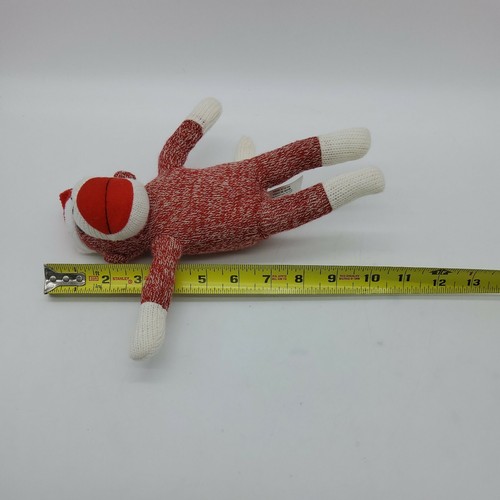 Galerie Sock Monkey Plush Red Santa Hat Stuffed Animal Holiday Toy Retro 10" - Picture 5 of 12