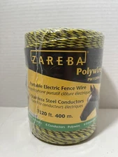 Zareba PW1320Y6-Z 400m Polywire w/6 Stainless Steel Conductors-1320ft New
