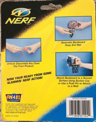 Nerf TurboGrip Basketball with Detachable Keychain w/Bonus Backboard Net