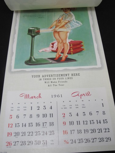 1961 Fannie and Friends Pin-Up Girl Calendar Salesman Sample COMPLETE FINE COND - Picture 2 of 7