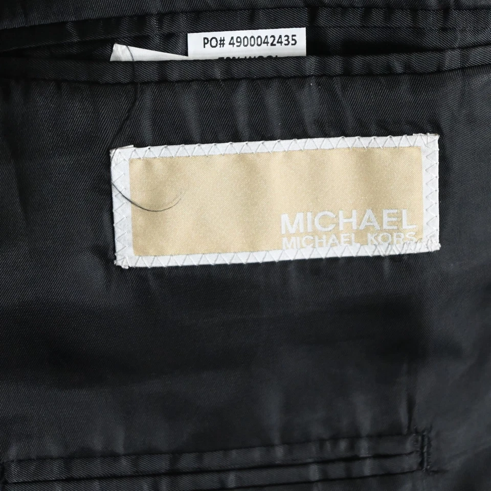 Chaqueta Blazer Abrigo Deportivo Michael Kors 52L Negro Plateado Botón Lana Para Hombre Foto 4 de 4