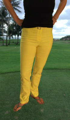 Golfhose Bengaline Stretch Farbe Lemon Gelb Größe 36 - 48