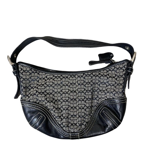 black canvas coach purse