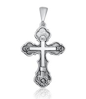 AnhäNger Sterling Silber 925 Orthodox Kreuz Halskette Schmuck Jesus 3,5 Cm / ...