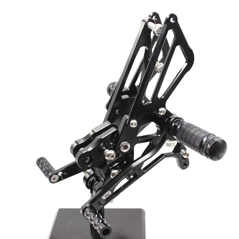 Para ZX12R 2000-2001 CNC Ajuste Trasero Estriberas Reposapiés Pedales Reposapiés Negro Foto 3 de 4