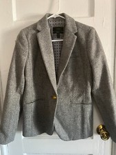 J CREW Gray Wool Tweed Campbell Blazer 4 Preppy