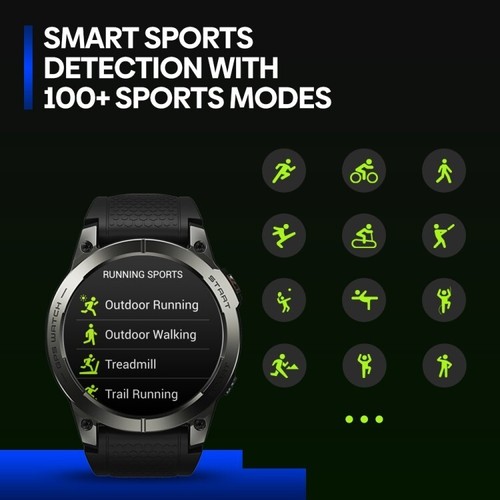 Smartwatch Zeblaze Stratos 3 Pro AMOLED 1.43" Sport Chiamate Bluetooth - Zdjęcie 9 z 15