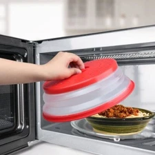 Microwave Food Cover Splatter Proof Vented Collapsible Kitchen Cooking Lid