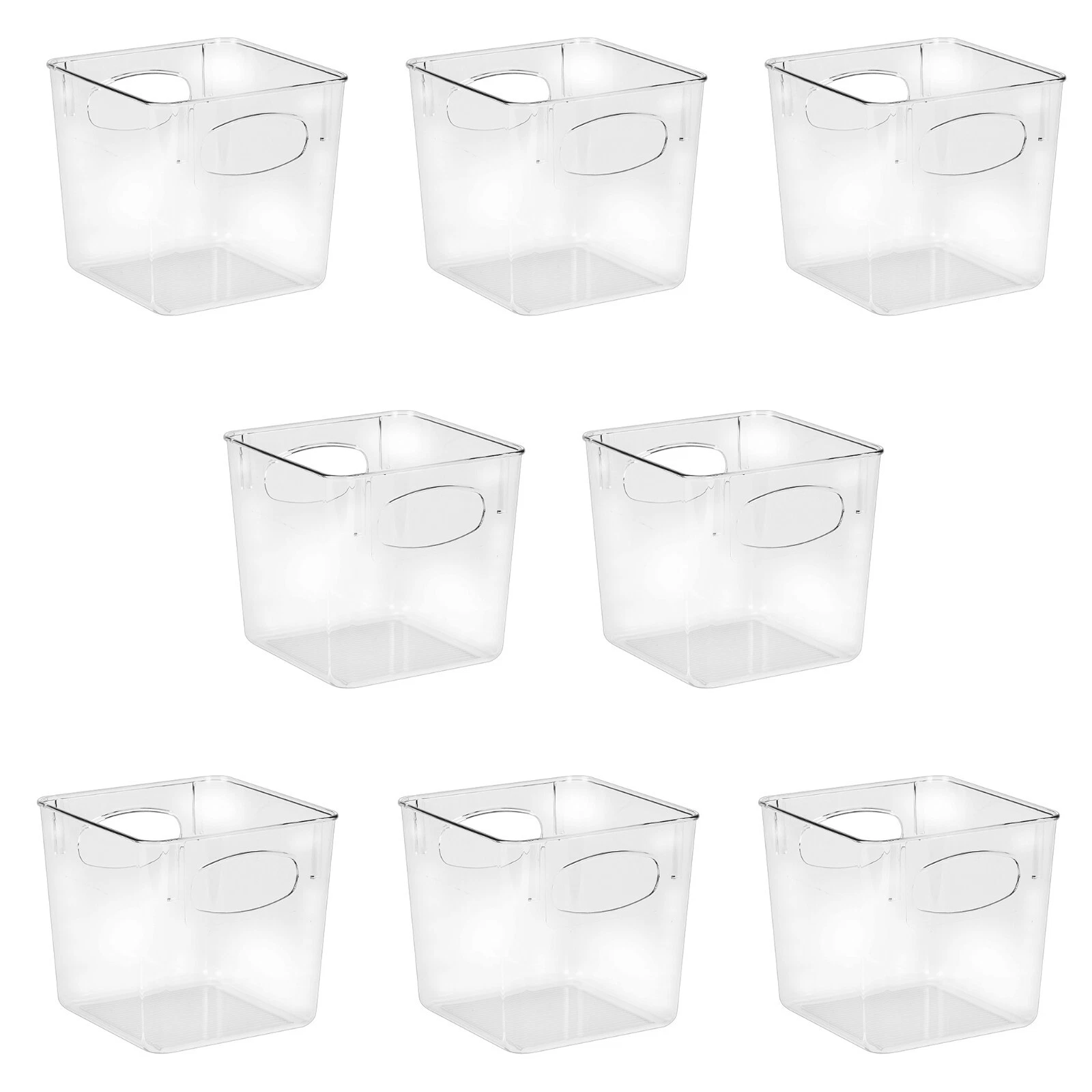 Sorbus Clear Plastic Small Square Organizer Bins for Pantry & Fridge (8-Pack)