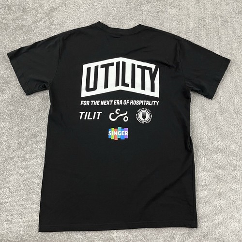 TILIT Shirt Mens Medium Black Chef Goods Wear Cooking Hospitality Utility NYC