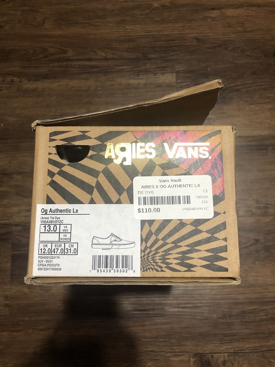 Vans Aries OG Authentic LX Tie Dye Men's sz 13 VN0A4BV9YZC